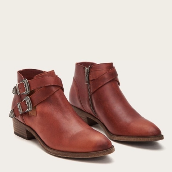 Frye Ray Leather Belt Western Shootie/Ankle Bootie - Picture 5 of 16